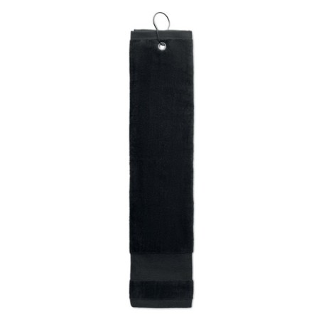 Serviette de golf en coton personnalisée HITOWGO Matières : coton Couleurs : noir cadeau entreprise pas cher