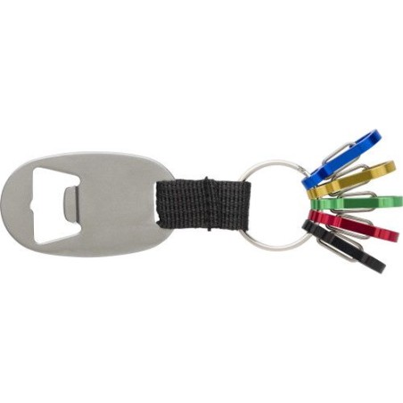 Porte-clés personnalisé en aluminium avec décapsuleur - Courtney Matières : métal Couleurs : argenté cadeau entreprise pas cher