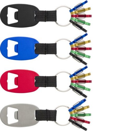 Porte-clés personnalisé en aluminium avec décapsuleur - Courtney Matières : métal Couleurs : argenté marquage laser ultra précis