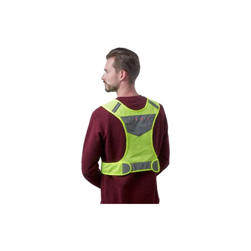 Gilet réfléchissant personnalisé en maille - Minna Matières : nylon Couleurs : jaune goodies publicitaire événementiel