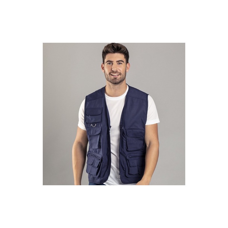Gilet personnalisé unique reporter soviétique Matières : coton Taille textile : XL Couleurs : rouge goodies personnalisé en stoc