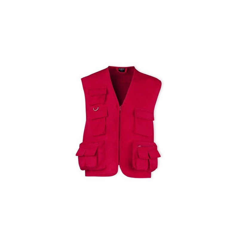 Gilet personnalisé unique reporter soviétique Matières : coton Taille textile : XL Couleurs : rouge goodies personnalisé en stoc