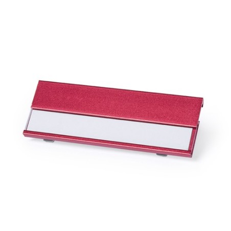 Porte-badge personnalisé  Badge Bindel Matières : aluminium Couleurs : blanc marquage laser ultra précis