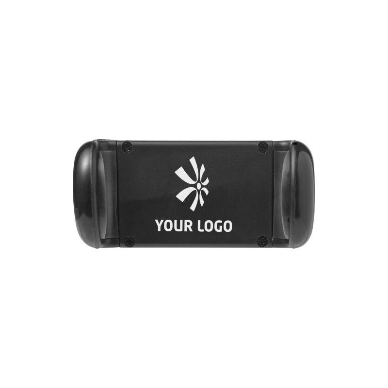 Support de téléphone  en ABS pour auto Clayton Matières : plastique Couleurs : noir personnalisable avec votre logo