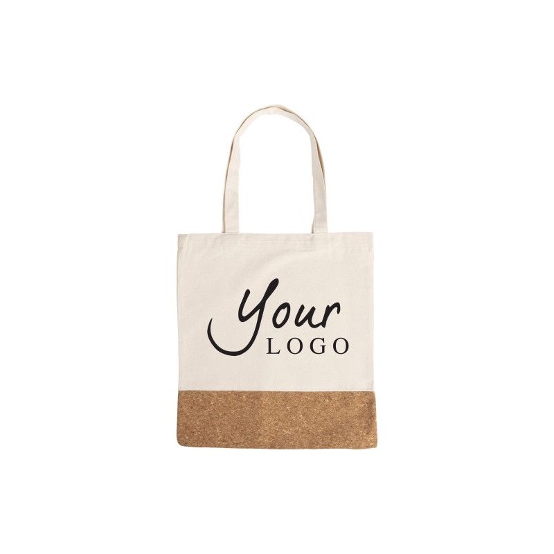 Sac Shopping Éco-responsable en Coton et Liège - Personnalisé Dalia Matières : liège Couleurs : kaki cadeau entreprise pas cher