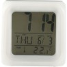Horloge de bureau lumineuse personnalisée cube Leona avec changement de couleurs Matières : HIPS Couleurs : blanc personnalisabl
