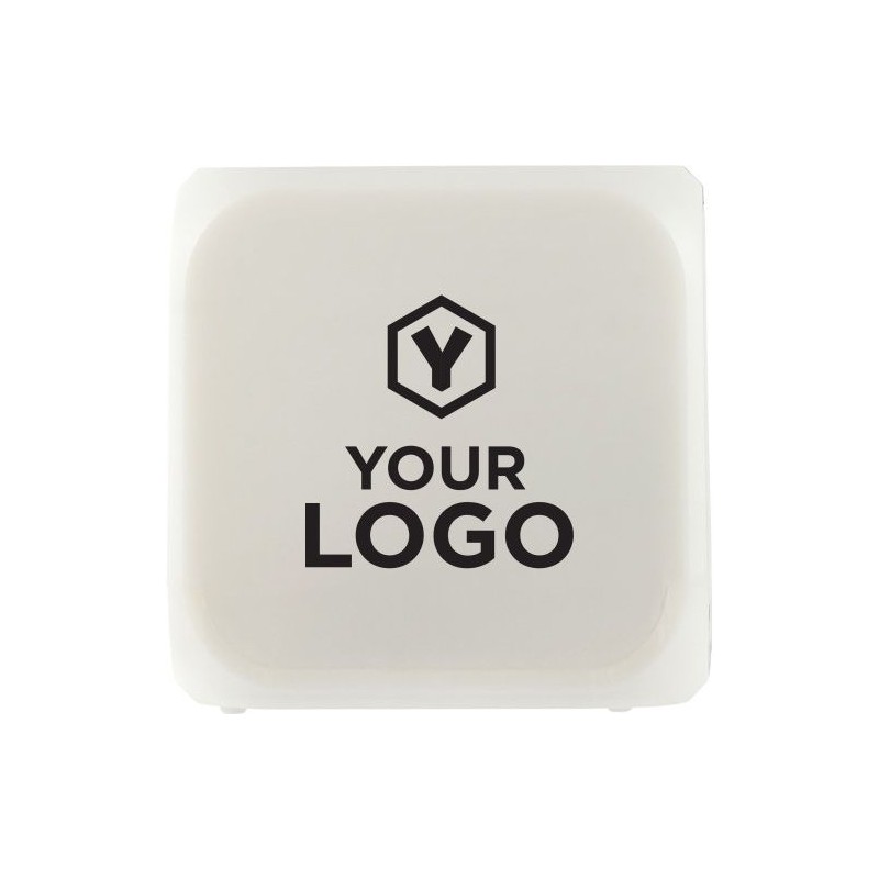 Horloge de bureau lumineuse personnalisée cube Leona avec changement de couleurs Matières : HIPS Couleurs : blanc cadeau entrepr