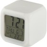 Horloge de bureau lumineuse personnalisée cube Leona avec changement de couleurs Matières : HIPS Couleurs : blanc goodies public