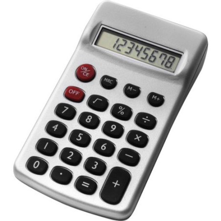 Calculatrice de poche personnalisée idéale pour le bureau - Tulia Matières : plastique Couleurs : argenté personnalisable avec v