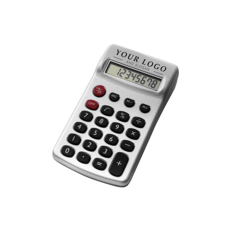 Calculatrice de poche personnalisée idéale pour le bureau - Tulia Matières : plastique Couleurs : argenté cadeau entreprise pas 