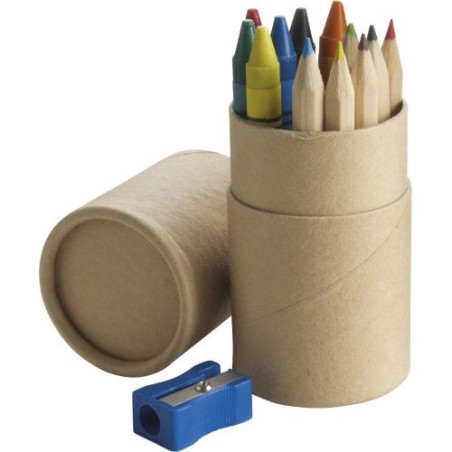 Tube Cartonné Jules : Crayons Colorés et Accessoires