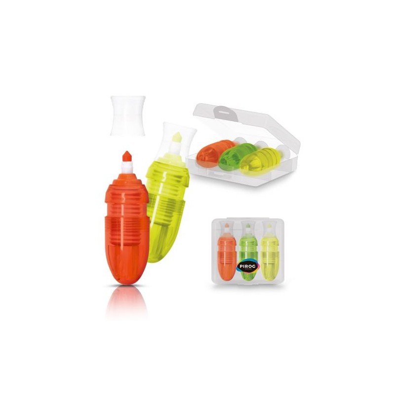 Boîte de 3 Surligneurs Colorés Personnalisée pas cher