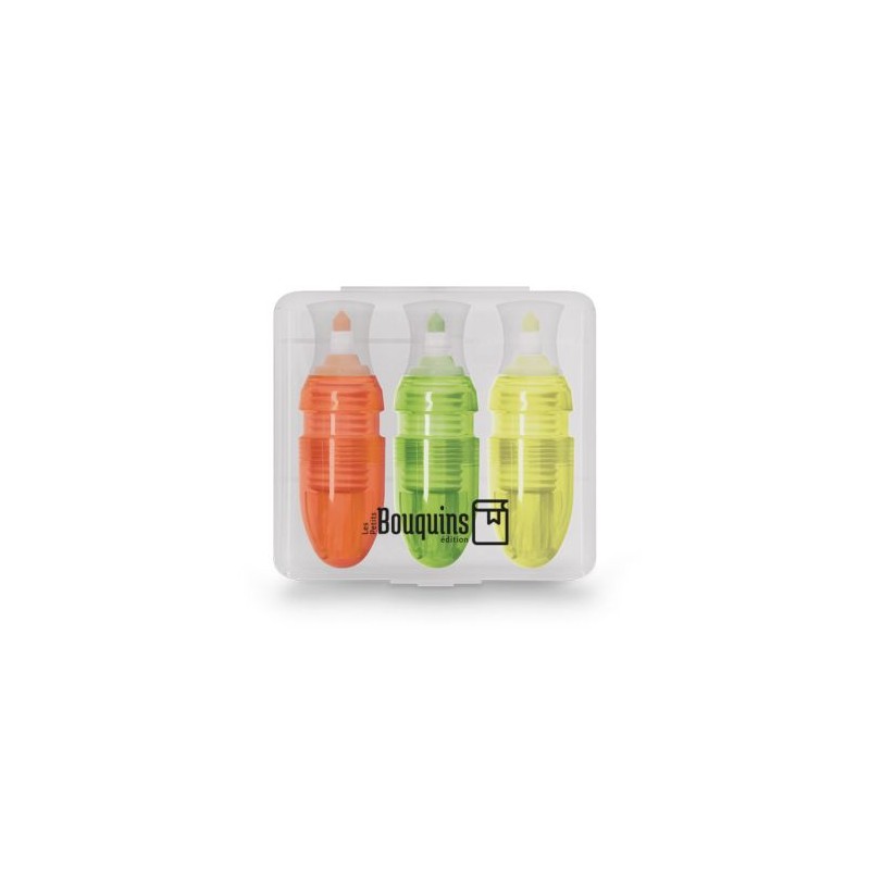 Boîte de 3 Surligneurs Colorés Personnalisée pas cher goodies publicitaire événementiel