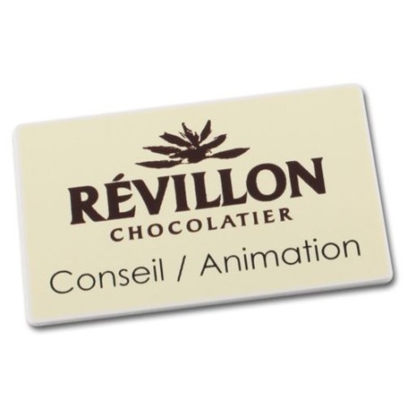 Badge Plastique Rectangulaire 70x43 mm avec Pince Épingle Personnalisé cadeau entreprise pas cher