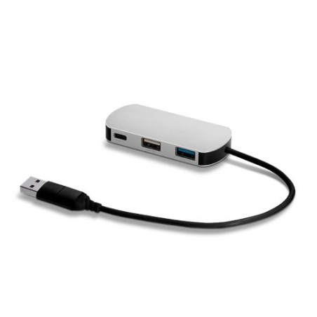 Hub Éco-responsable Multiports en Aluminium Recyclé - Efficacité Connectée personnalisable avec votre logo