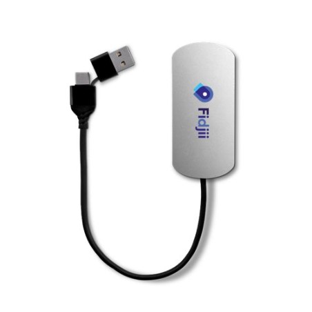 Hub Éco-responsable Multiports en Aluminium Recyclé - Efficacité Connectée cadeau entreprise pas cher