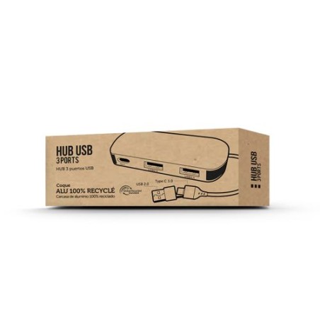 Hub Éco-responsable Multiports en Aluminium Recyclé - Efficacité Connectée marquage laser ultra précis