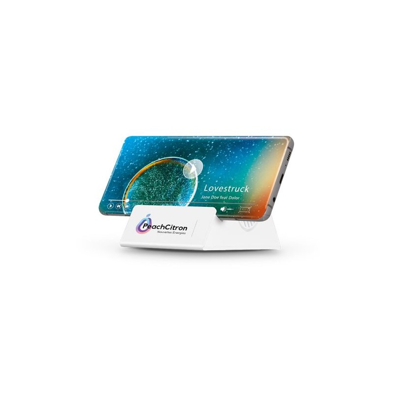 Enceinte Bluetooth 5.0 et Chargeur Induction Personnalisés - 3-en-1 Éco-responsable goodies publicitaire événementiel