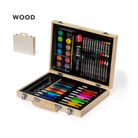 Set de Peinture et de Colorisation Éco-responsable Personnalisé pas cher - Trousse Lanzini Matières : bois