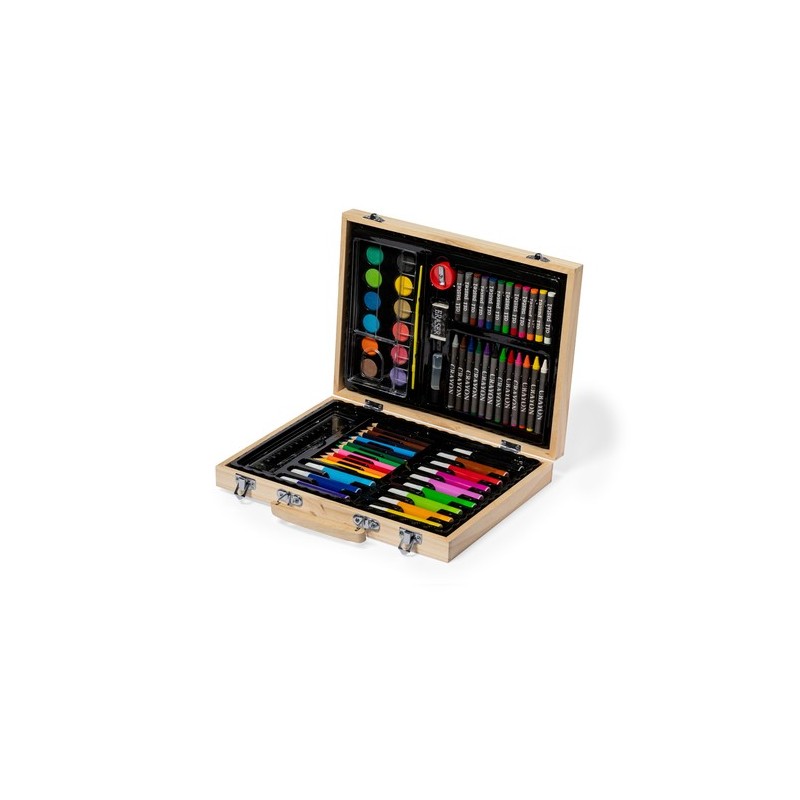 Set de Peinture et de Colorisation Éco-responsable Personnalisé pas cher - Trousse Lanzini Matières : bois cadeau entreprise pas