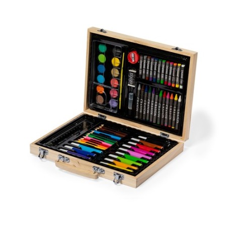 Set de Peinture et de Colorisation Éco-responsable Personnalisé pas cher - Trousse Lanzini Matières : bois cadeau entreprise pas