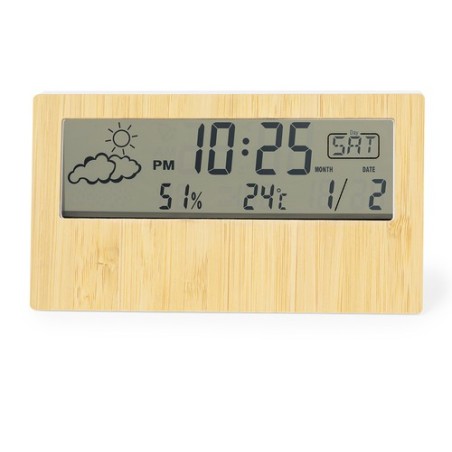 Station Météo Éco-responsable et Pratique Roamer Personnalisée pas cher Matières : bambou personnalisable avec votre logo