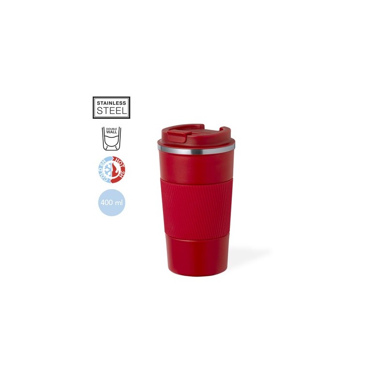 Mug Isotherme Thermique Personnalisé Drury Matières : acier inoxydable Couleurs : noir cadeau collaborateur premium