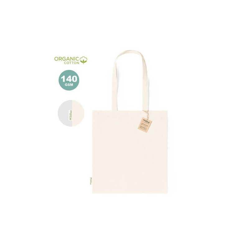 Sac de Shopping Éco-responsable en Coton Bio Personnalisé Pas Cher - Rumel Matières : coton organique Couleurs : naturel impress