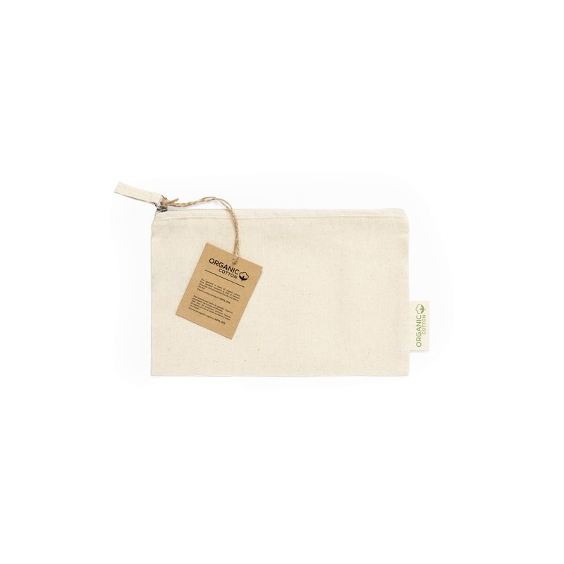 Trousse Éco-responsable Personnalisée à Prix Abordable - Nécessaire Plumok Matières : coton organique Couleurs : naturel impress