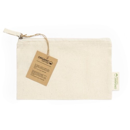Trousse Éco-responsable Personnalisée à Prix Abordable - Nécessaire Plumok Matières : coton organique Couleurs : naturel impress