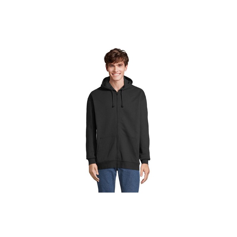 Veste Zippée Éco-responsable Unisexe Personnalisée - CARTER Taille textile : 3XL Couleurs : noir cadeau client original