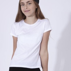 T-Shirt Blanc Enfant YC150 "keya" Matières : coton Taille textile : L Couleurs : blanc marquage laser ultra précis