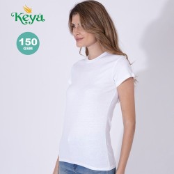 T-Shirt Femme Blanc Personnalisé WCS150 "keya" Matières : coton Taille textile : XXL Couleurs : blanc 2