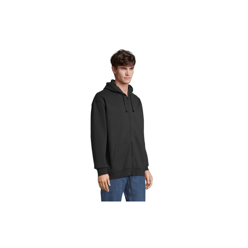 Veste Zippée Éco-responsable Unisexe Personnalisée - CARTER Taille textile : 3XL Couleurs : noir marquage laser ultra précis