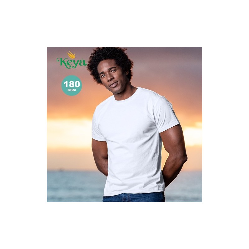 T-Shirt Adulte Blanc Personnalisé 100% Coton MC180 "keya" Matières : coton Taille textile : 3XL Couleurs : blanc personnalisatio