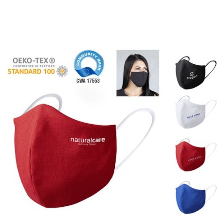 Masque Hygiénique Réutilisable Medium Confort & Sécurité Liriax Matières : coton Couleurs : bleu objet promotionnel éco-responsa