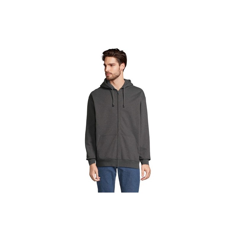 Veste Zippée Éco-responsable Unisexe Personnalisée - CARTER Taille textile : M Couleurs : anthracite chiné cadeau client origina