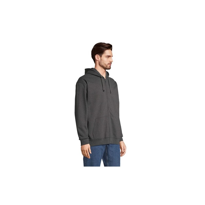 Veste Zippée Éco-responsable Unisexe Personnalisée - CARTER Taille textile : M Couleurs : anthracite chiné impression haute défi