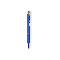 Stylo personnalisé publicitaire - Zromen Matières : caoutchouc Couleurs : bleu objet promotionnel éco-responsable