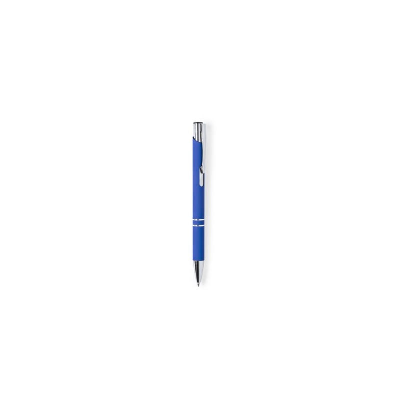 Stylo personnalisé publicitaire - Zromen Matières : caoutchouc Couleurs : bleu objet promotionnel éco-responsable