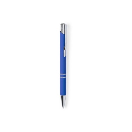 Stylo personnalisé publicitaire - Zromen Matières : caoutchouc Couleurs : bleu objet promotionnel éco-responsable
