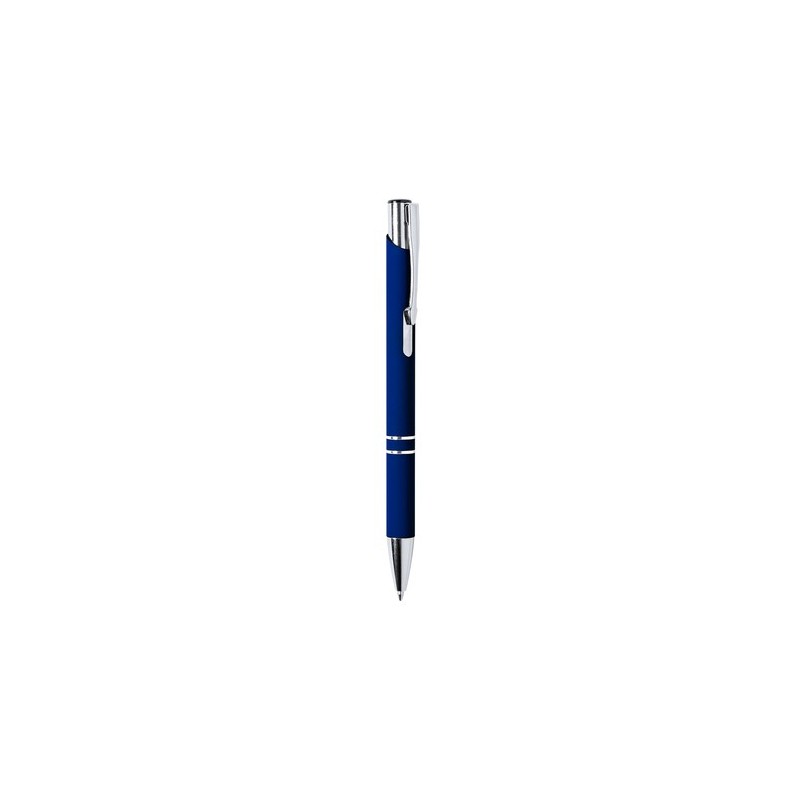 Stylo personnalisé publicitaire - Zromen Matières : caoutchouc Couleurs : bleu marine personnalisable avec votre logo
