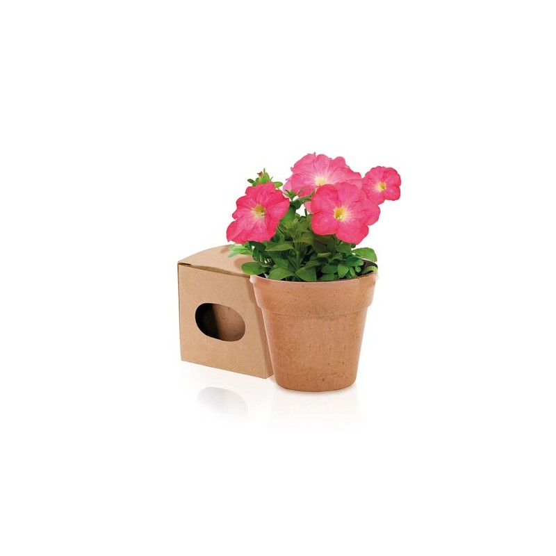 Pot de Fleurs Pratique et Biodégradable Personnalisé - Advert Couleurs : naturel personnalisable avec votre logo