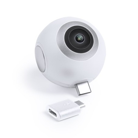Caméra 360° Personnalisée Haute Définition Ribben Couleurs : blanc personnalisable avec votre logo