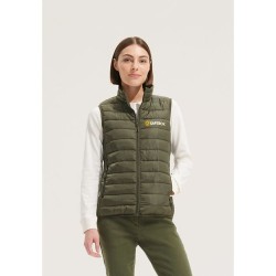 Gilet Bodywarmer Éco-responsable Personnalisé Femme - SOL'S STREAM Taille textile : S Couleurs : vert armée livraison express 24