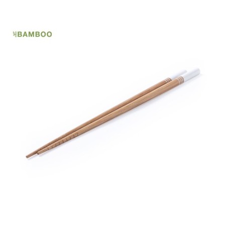 Set Chic Personnalisé d'Ustensiles de Cuisine Baguettes Nesty Matières : bambou Couleurs : blanc impression haute définition