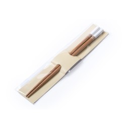Set Chic Personnalisé d'Ustensiles de Cuisine Baguettes Nesty Matières : bambou Couleurs : blanc objet promotionnel éco-responsa