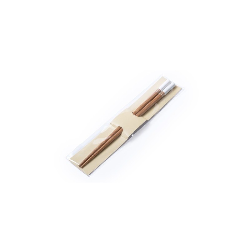 Set Chic Personnalisé d'Ustensiles de Cuisine Baguettes Nesty Matières : bambou Couleurs : blanc goodies entreprise design