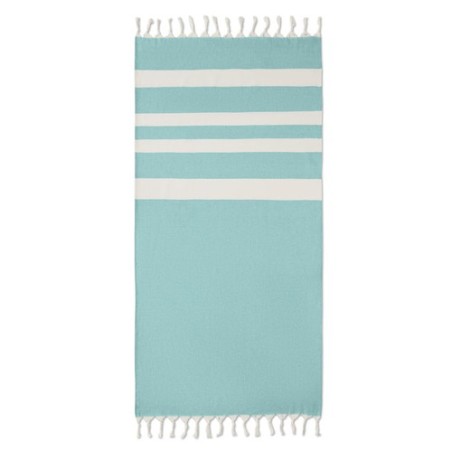 Fouta  et élégante personnalisée 140 gr/m² AGOURA Matières : coton recyclé Couleurs : turquoise