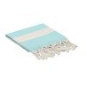 Fouta  et élégante personnalisée 140 gr/m² AGOURA Matières : coton recyclé Couleurs : turquoise impression logo haute qualité